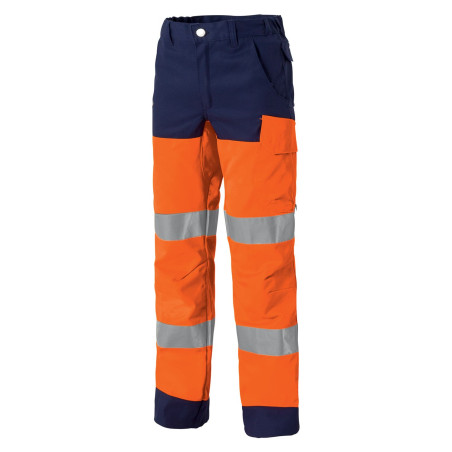 Pantalon travail orange fluo