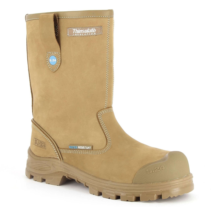 Bottes de sécurité BTP beige, chaude, imperméable et respirante | S.24