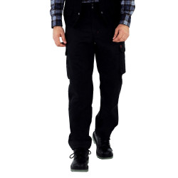 pantalon travail chevron noir homme