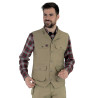Gilet travail sans manches camel 