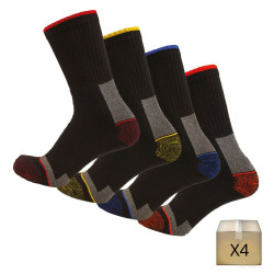 Chaussettes de travail homme avec talon et nez renforcés - 2 paires - Zwart  