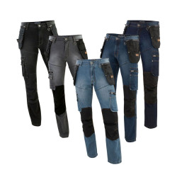 Jean de travail genouillères poches Holster démontables PULS DENIM - 5 coloris disponibles	