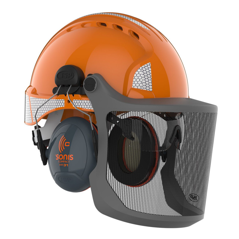 Casque forestier avec protection anti-bruit & écran grillagé - SMSP