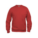 Sweatshirt de travail mixte CLIQUE rouge col rond BASIC ROUNDNECK