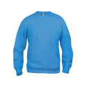 Sweatshirt de travail mixte CLIQUE bleu turquoise col rond BASIC ROUNDNECK