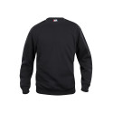 Sweatshirt professionnel noir mixte CLIQUE col rond BASIC ROUNDNECK