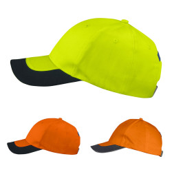 Casquette travail jaune fluo