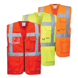 Gilet chasuble SECURITE haute visibilité rouge fluo