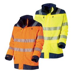 Parka haute visibilité professionnel de travail homme transport chantier  manutention artisan, HVSH01