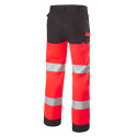 Pantalon travail rouge fluo