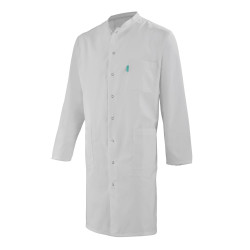 Blouse médicale homme blanche à manches longues en polycoton