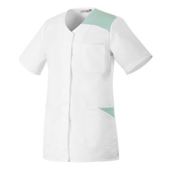 Tunique médicale MC femme FLavie Robur blanc menthe