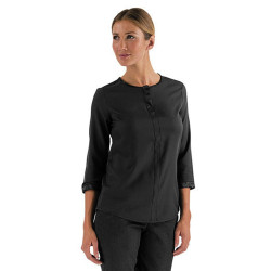 Top de service femme Lafont noir à manches 3/4