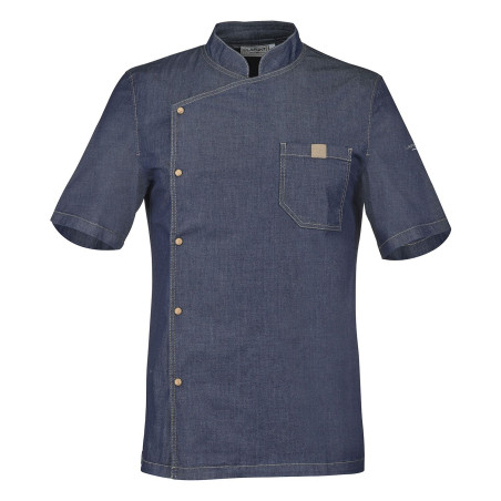 Veste cuisine jean manches courtes homme Veste cuisine jean manches courtes homme