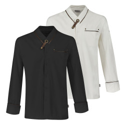 Veste cuisine homme noir en coton	