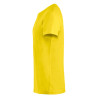 T-Shirt pro Clique 100% coton BASIC-T à col rond jaune- vue devant