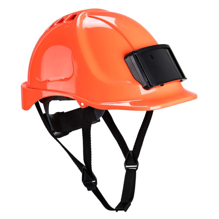 Casque chantier porte-badge  orange