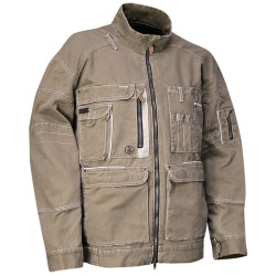 Blouson 2 en 1 multipoches avec doublure gilet polaire amovible MARBRE marron