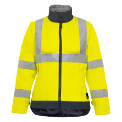 Parka T2S imperméable et chaude pour femme jaune fluo