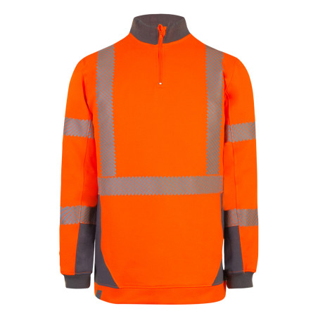 Sweat de signalisation T2S haute visibilité DARWIN orange fluo