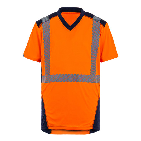 Tee Shirt T2S Haute Visibilité BALI | Tshirt professionnel respirant HV pour l'été orange fluo