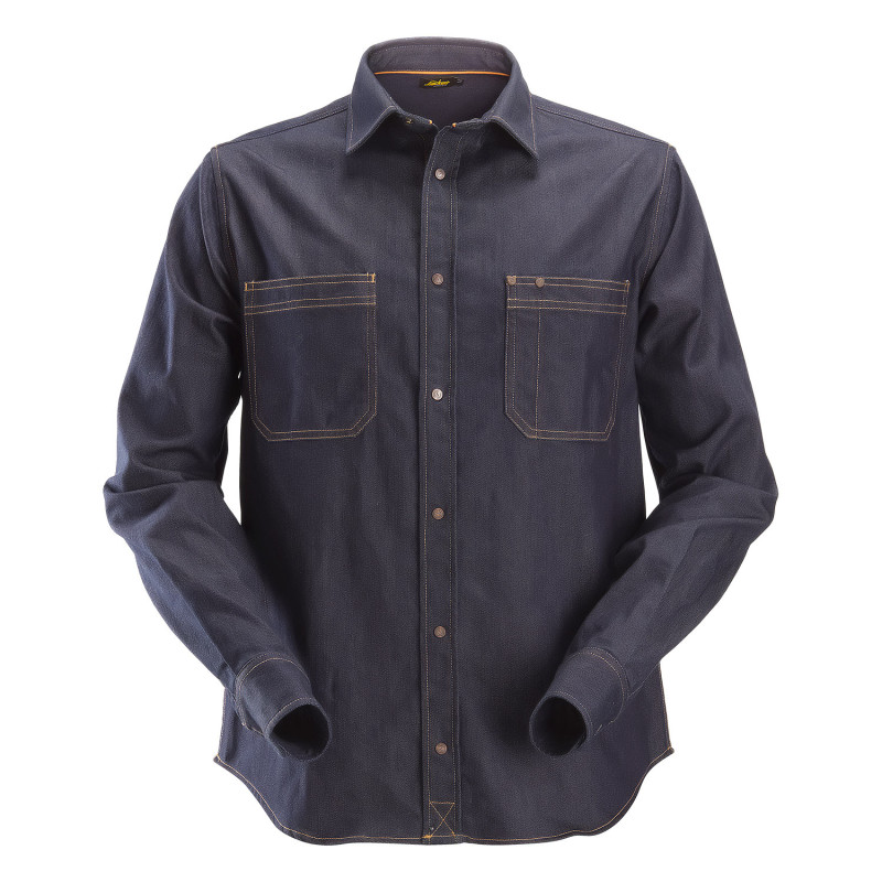 Snickers Chemise De Service XXXL Gris – Boutons Cachés Anti-Rayures, Tissu Facile D'Entretien, Poches Pratiques