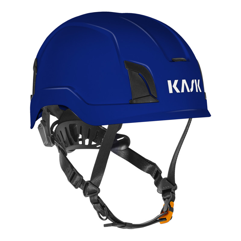 casque chantier bleu