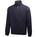 Sweat pro zippé col montant 100% coton Helly Hansen Workwear OXFORD bleu marine
