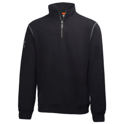 Sweat professionnel zippé col montant 100% coton Helly Hansen Workwear OXFORD noir
