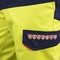 pantalon multirisques jaune fluo