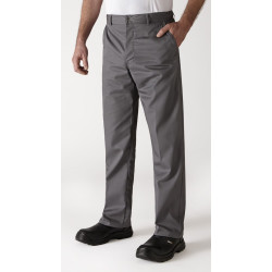 Pantalon de cuisine gris uni robur TIMEO