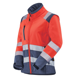 softshell haute visibilité femme transformable en gilet