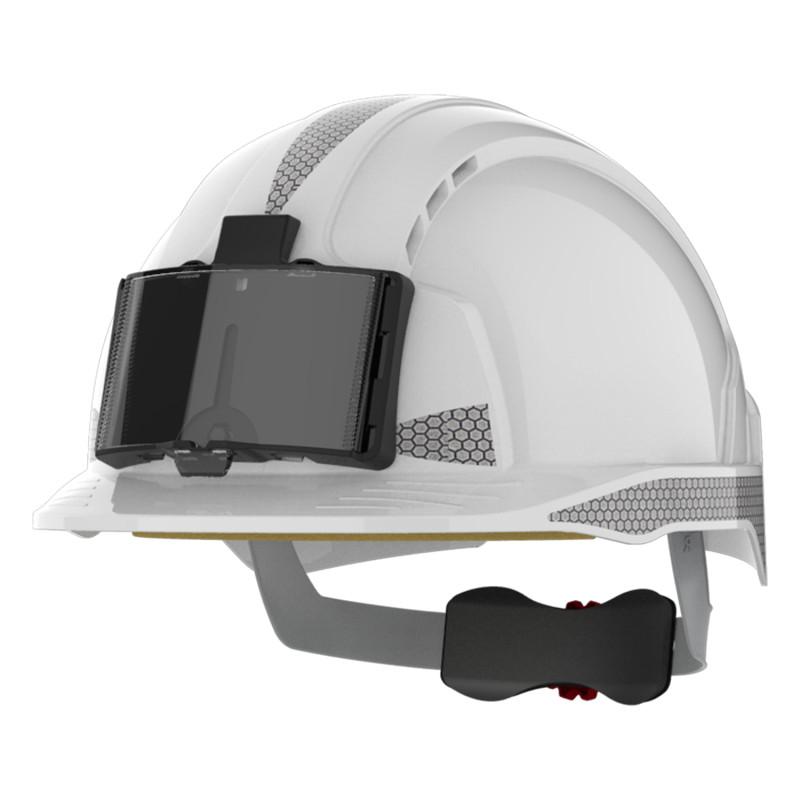 casque chantier avec porte badge