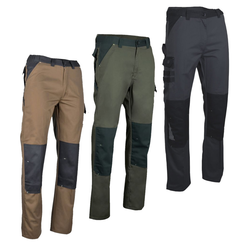 Pantalon peintre Aérosol tricolore avec poches genouillères Blanc/Gris -  LMA - Taille 42