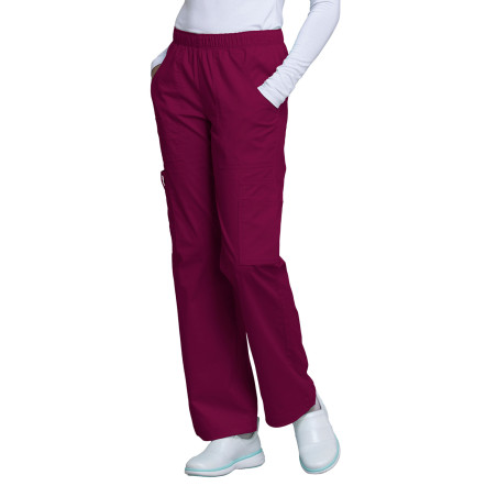 pantalon médical bordeaux pour femme