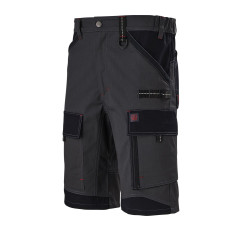 Bermuda de travail BTP CRUSHER Collection Work Attitude Marque Lafont Gris Charcoal contrasté Noir