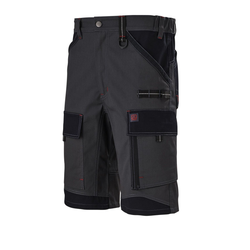 Bermuda de travail BTP CRUSHER Collection Work Attitude Marque Lafont Gris Charcoal contrasté Noir