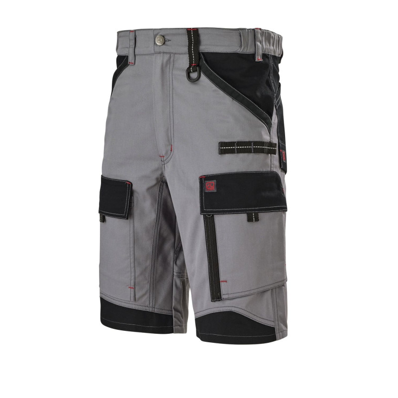 Bermuda de travail BTP CRUSHER Collection Work Attitude Marque Lafont Gris Acier contrasté Noir