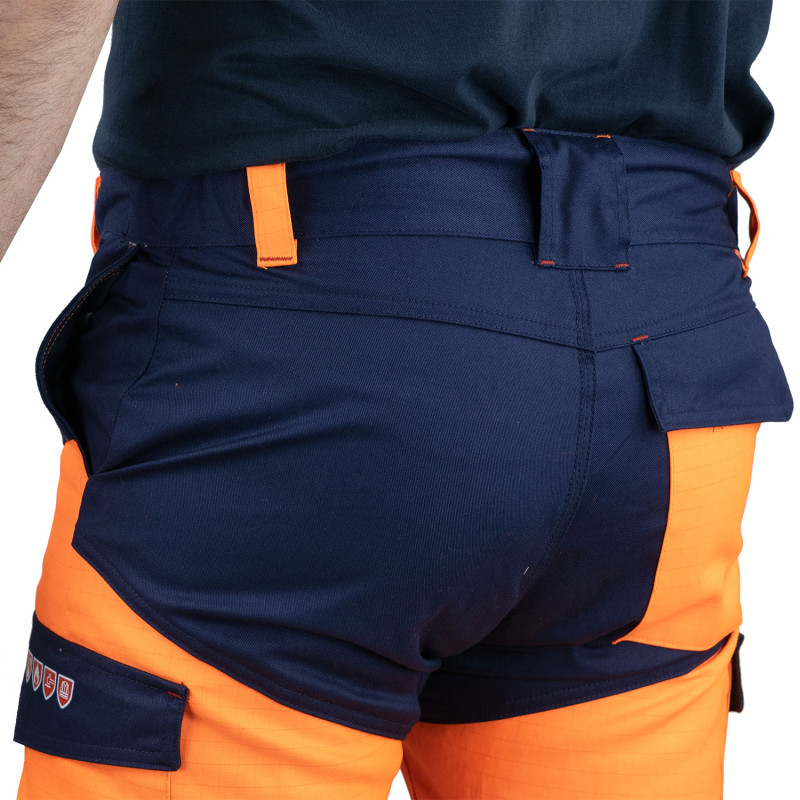 Pantalon Haute Visibilité LMA 1408 BALISE - Bleu/Orange Fluorescent - Taille 40 - Norme EN ISO 20471 Classe 2