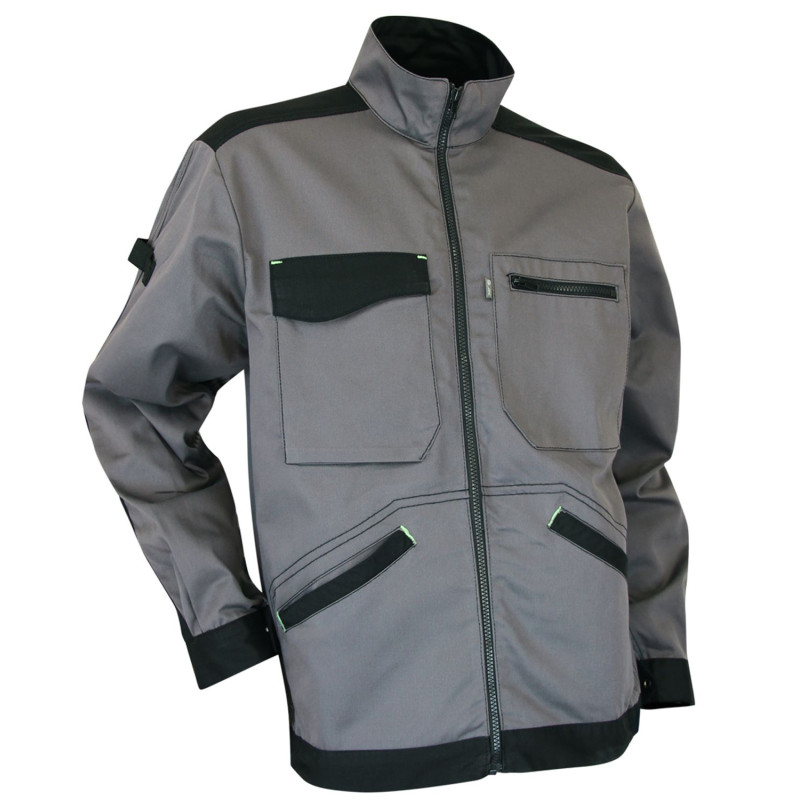 Blouson professionnel BTP Bicolore LMA TITANE -Gris et noir - Vue Devant
