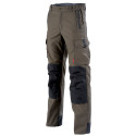Pantalon de travail stretch avec poches genoux HAKAN Collection Stone de Lafont marron havane