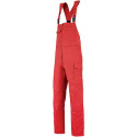 Cotte à bretelles professionnelle Lafont Industrie ZIRCON WORK COLLECTION 6MIMCP avec poches genoux et sans métal rouge