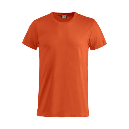 T-Shirt professionnel Clique 100% coton BASIC-T à col rond orange - vue devant T-Shirt professionnel Clique 100% coton BASIC-T à col rond orange - vue devant