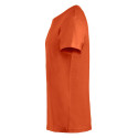 T-Shirt de travail orange Clique 100% coton BASIC-T à col rond - vue côté