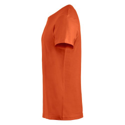 T-Shirt de travail orange Clique 100% coton BASIC-T à col rond - vue côté