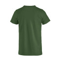 Tee Shirt professionnel vert foncé Basic-T 100% coton Clique à col rond - vue dos