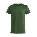 T-Shirt professionnel Basic-T 100% coton Clique à col rond vert foncé - vue devant