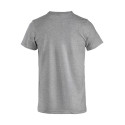 Tee shirt professionnel gris 100% coton Clique à col rond BASIC-T - vue dos