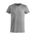 Tee shirt pro gris 100% coton Clique à col rond BASIC-T - vue devant
