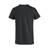 Tee shirt de travail noir 100% coton Clique à col rond BASIC-T - vue dos